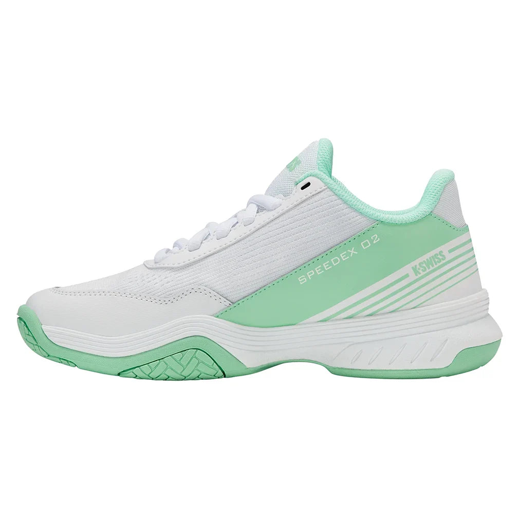 Women's SpeedEx 2 Tennis Shoes White and Neon Mint