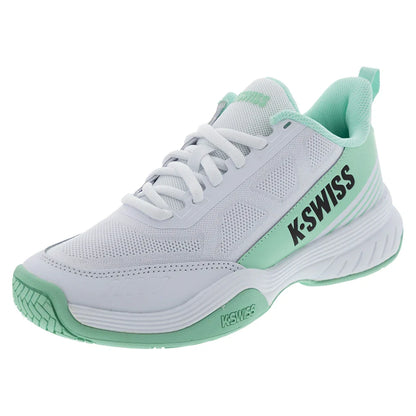Women's SpeedEx 2 Tennis Shoes White and Neon Mint