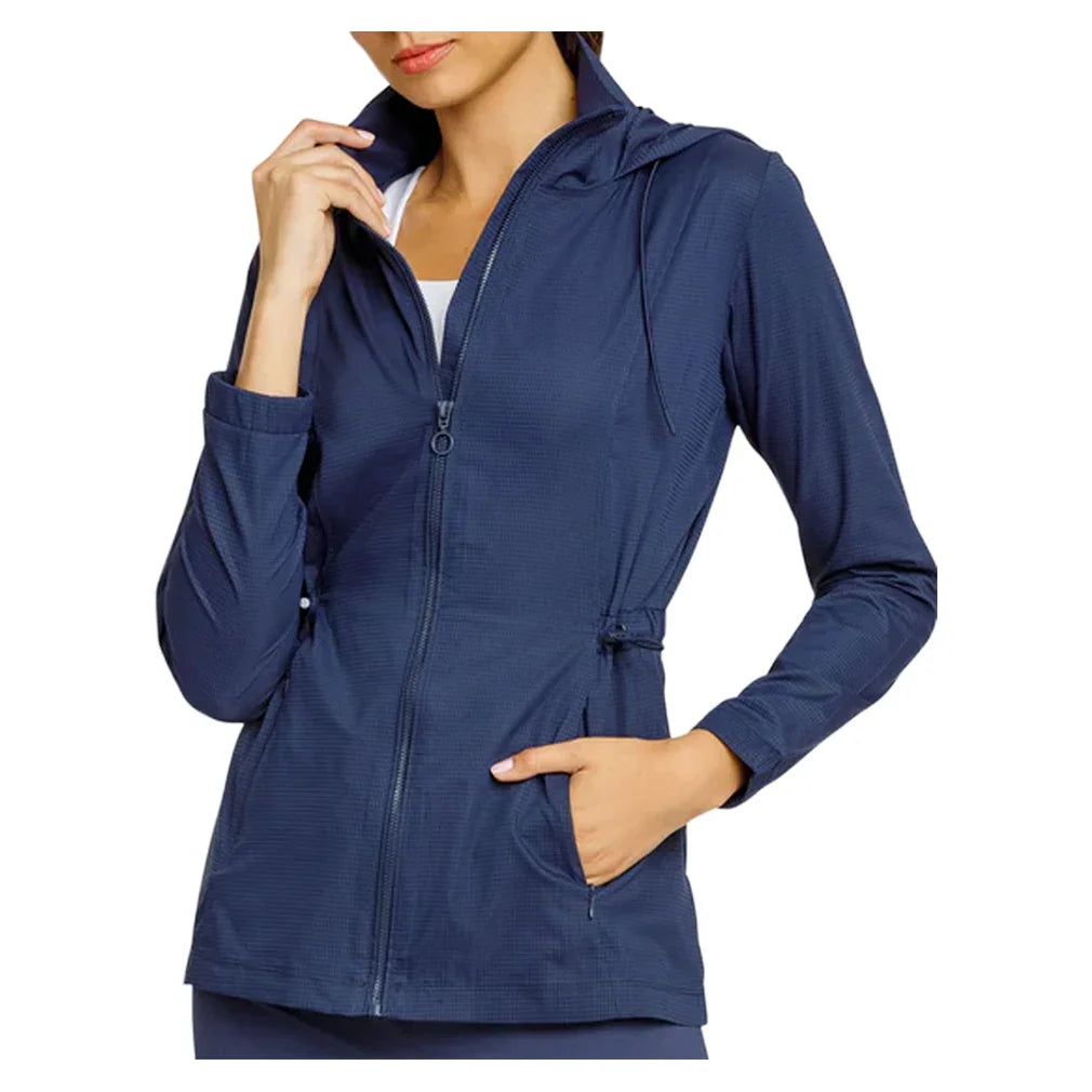 Womens Nola Long Sleeve Tennis Jacket Navy Blue