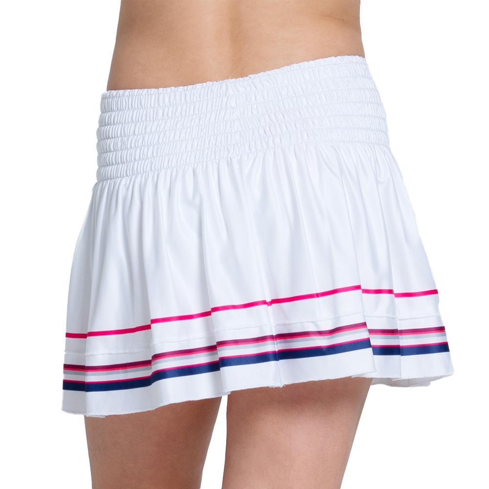 Girls' Berry Smocked Tennis Skort White