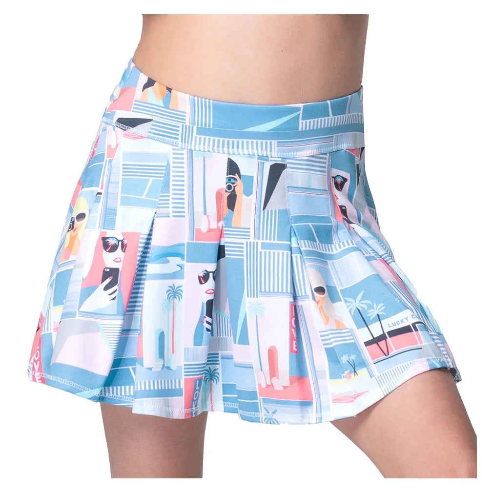 Girls' Linen Nouveau Tennis Skort Periwinkle