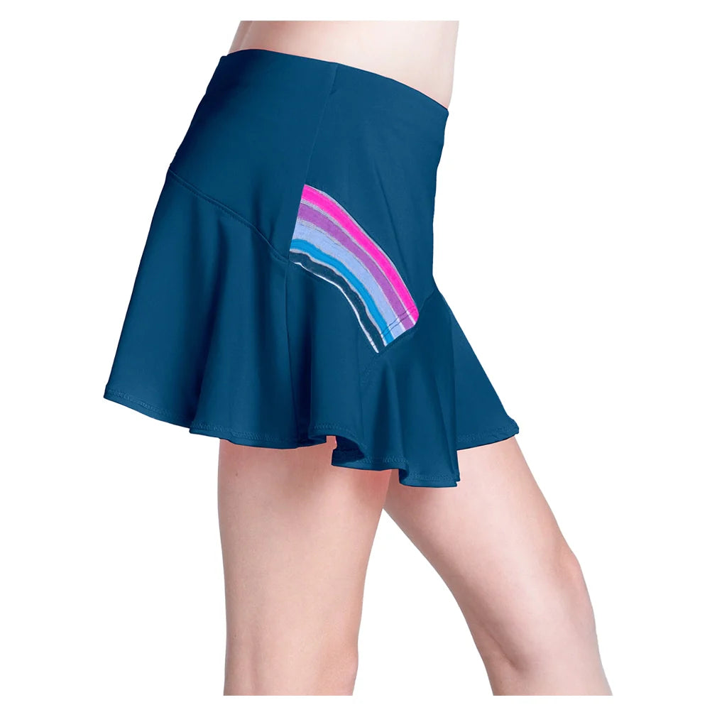 Girls' Chroma Stripe Tennis Skort Navy
