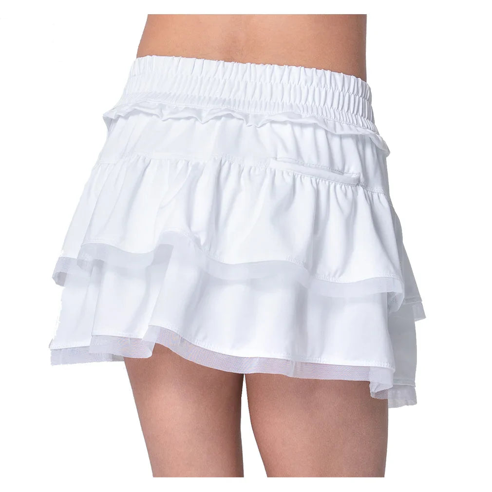 Girls' Linen Play Tennis Skort White
