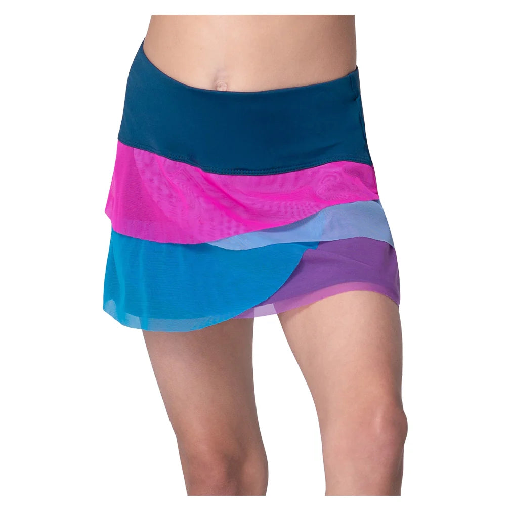 Girls' Mesh Scallop Tennis Skort Navy