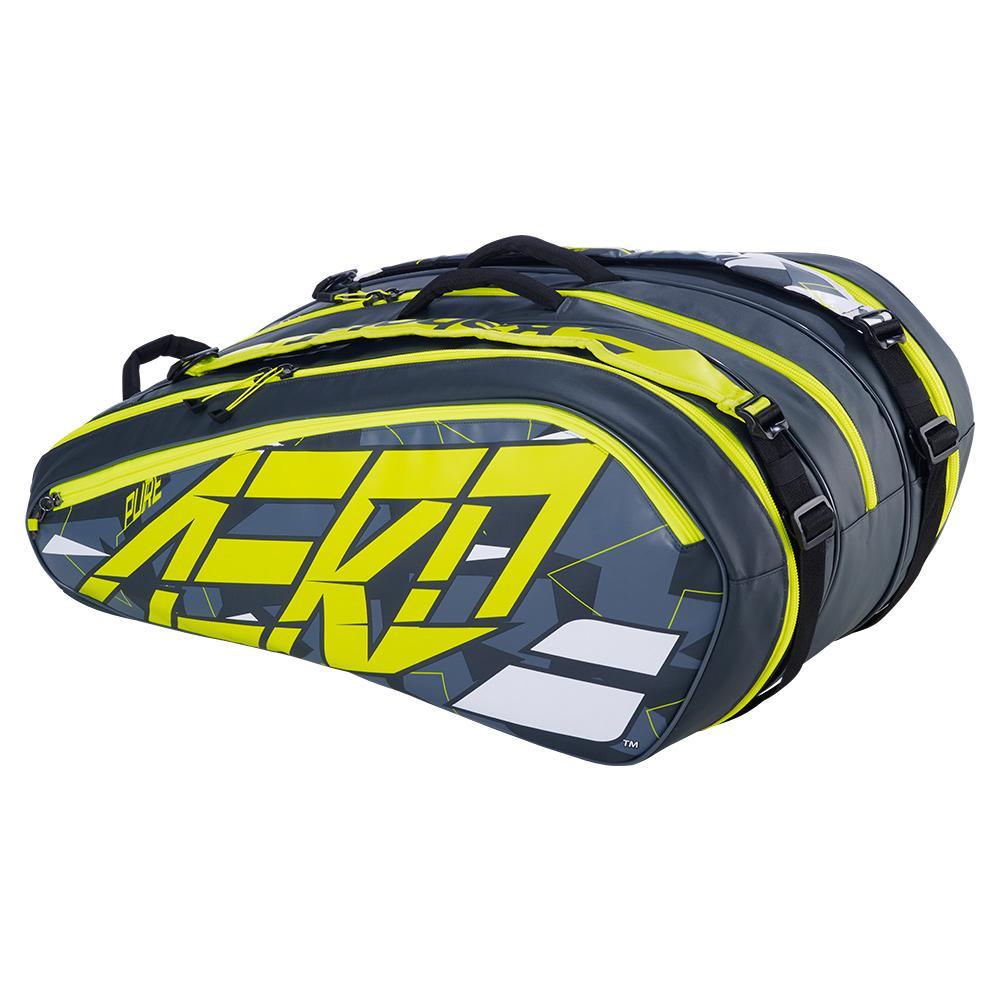 Pure Aero 12 Pack Tennis Bag Grey and Yellow