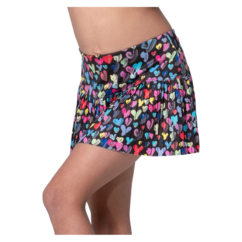 Girls' Thumbprint Hearts Pleated Tennis Skort Mulberry