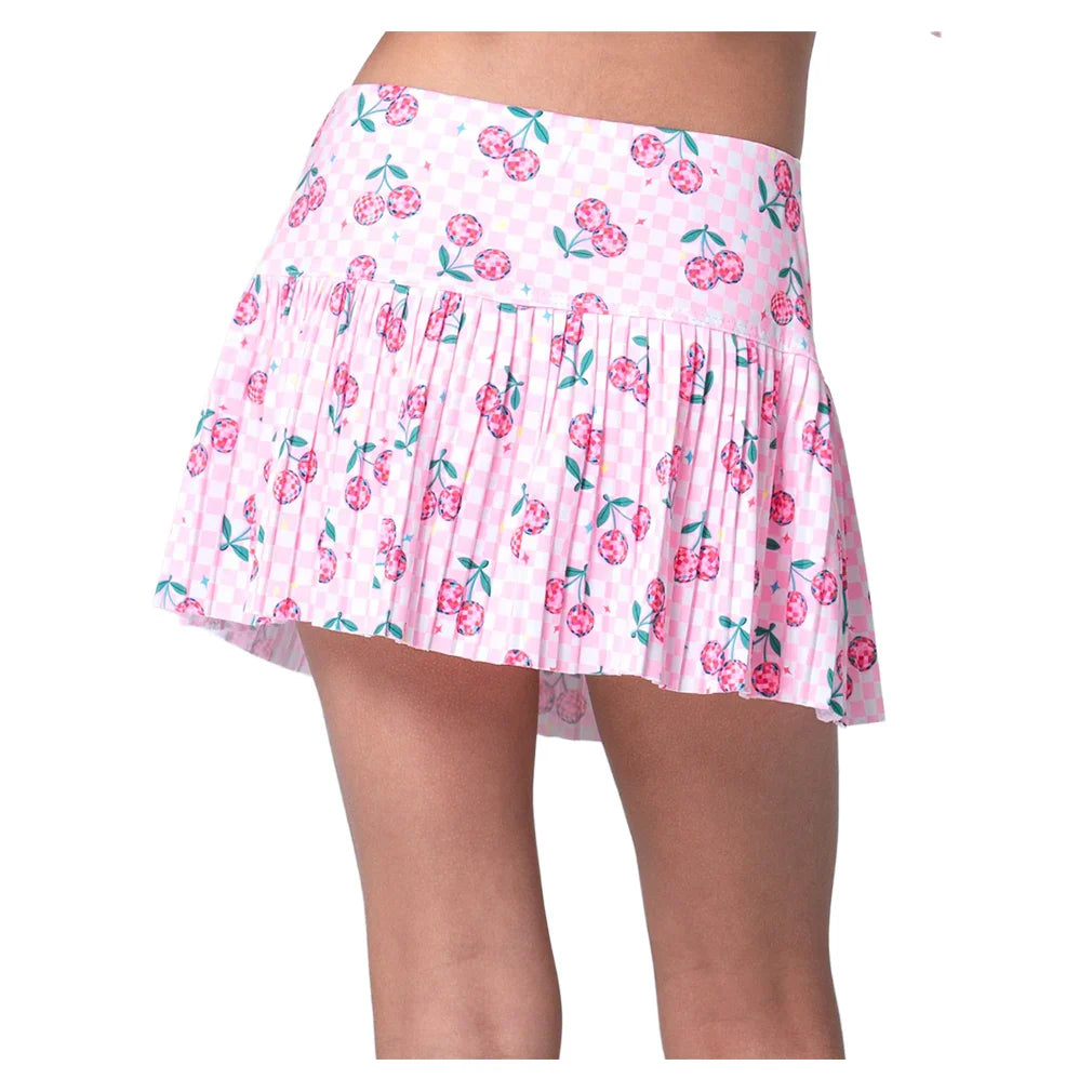 Girls' Disco Cherry Pleated Tennis Skort Mulberry