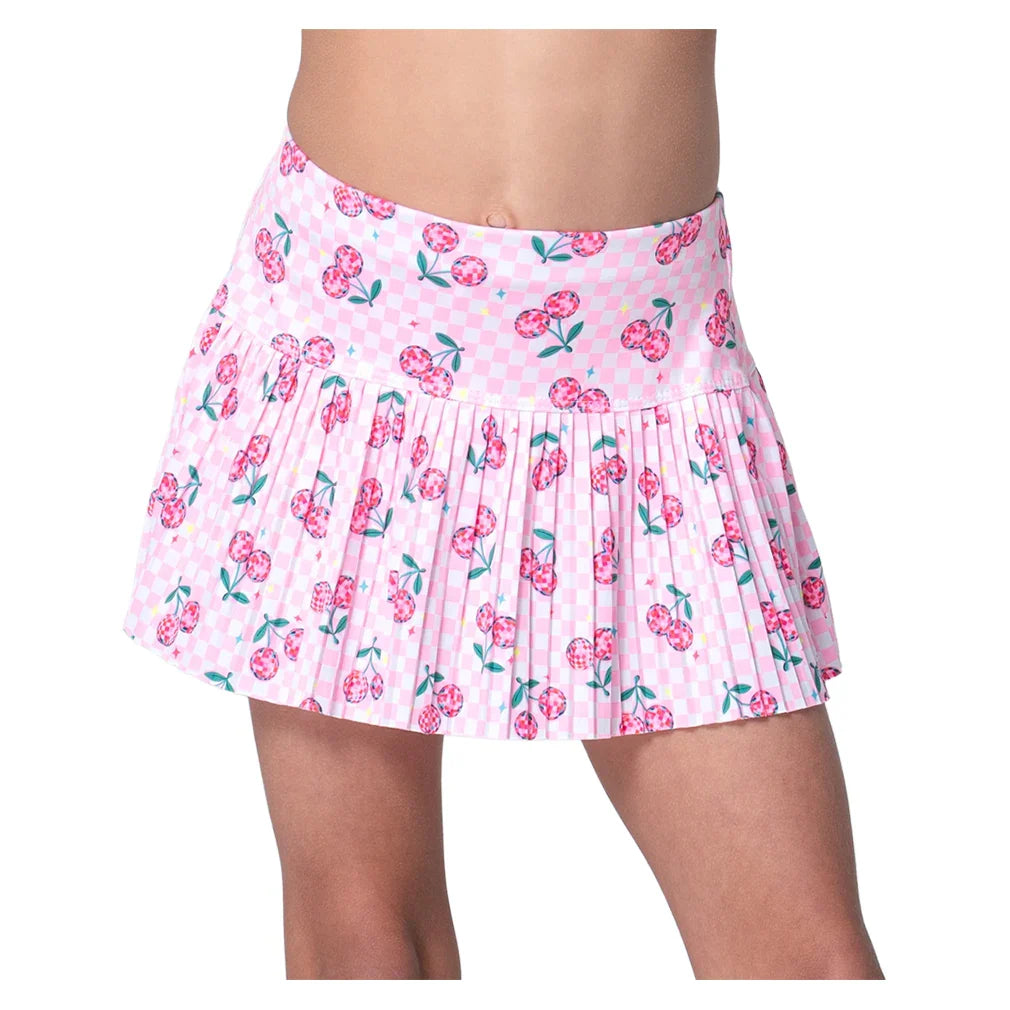 Girls' Disco Cherry Pleated Tennis Skort Mulberry