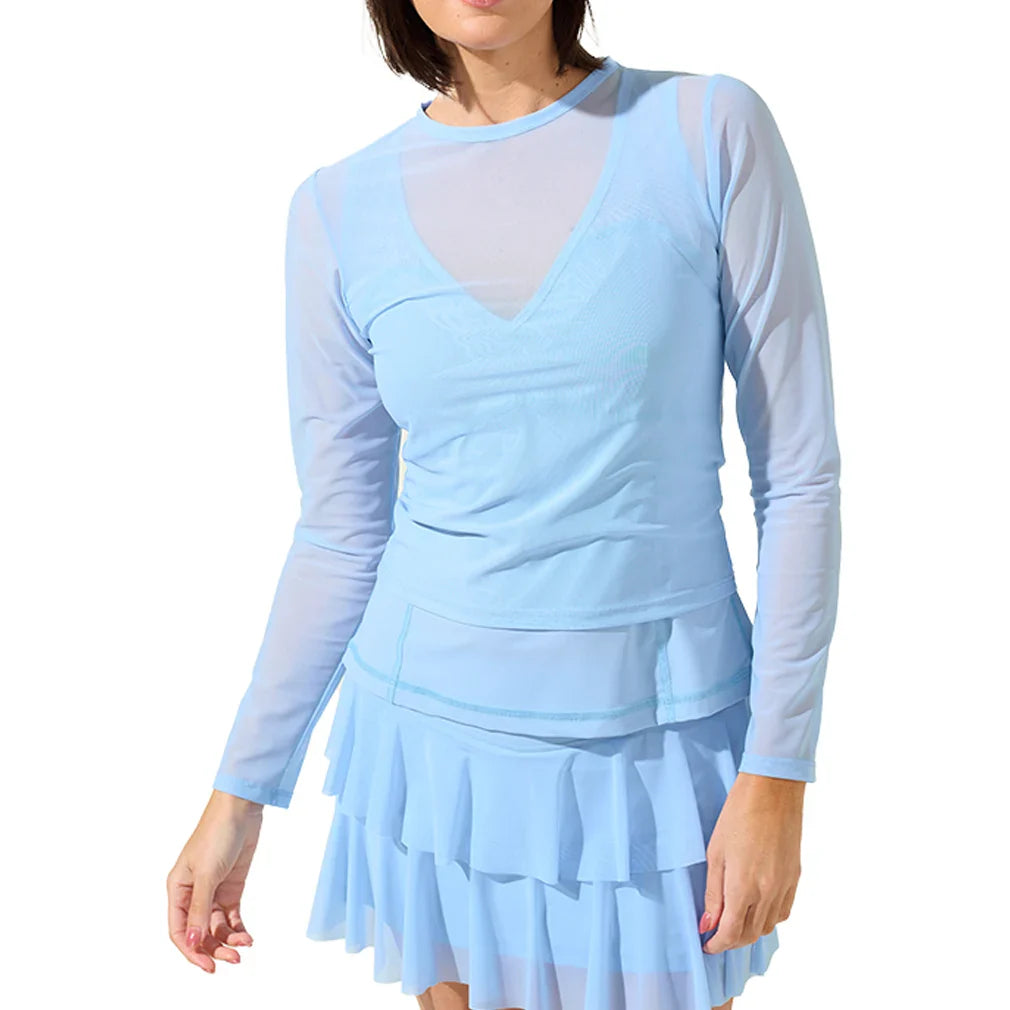 Women's Breezy Mesh Long Sleeve Tennis Top Bouquet