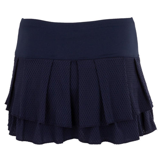Women's Wavy Pleat Tier Tennis Skort Midnight