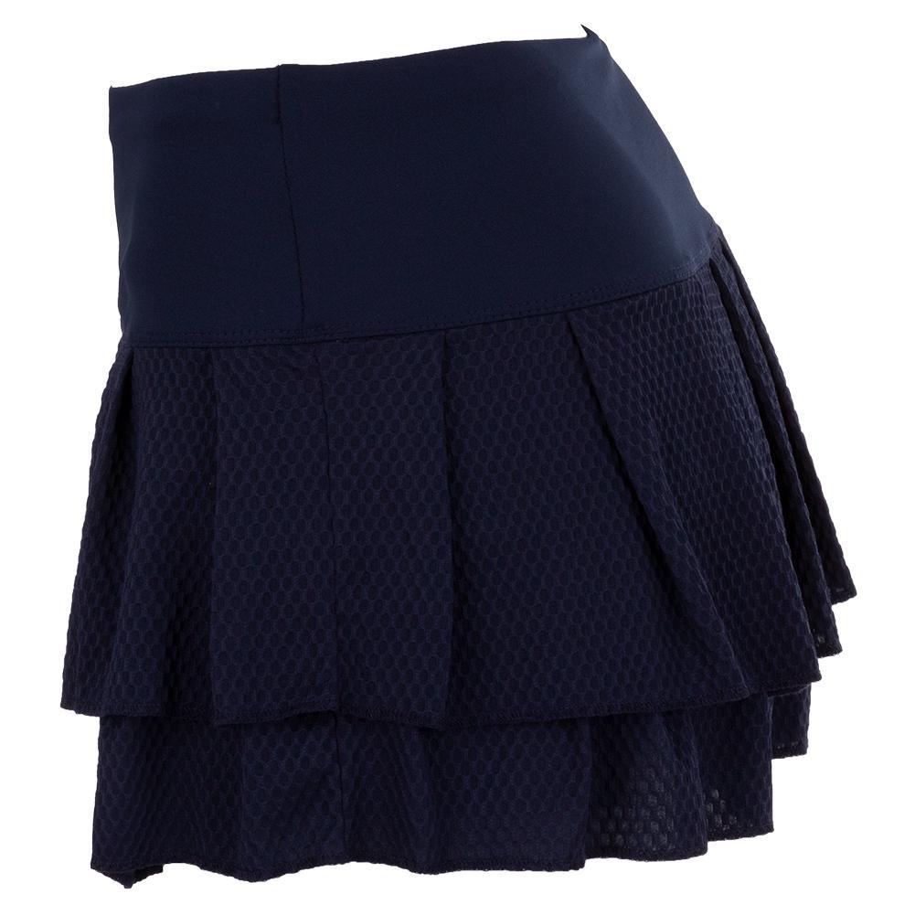 Women's Wavy Pleat Tier Tennis Skort Midnight