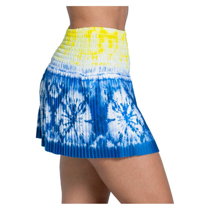Women's Shibori Wave 14 Inch Tennis Skort Royal