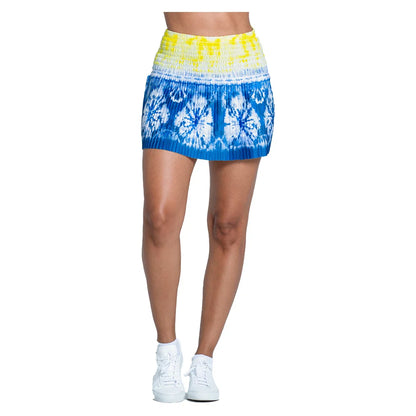 Women's Shibori Wave 14 Inch Tennis Skort Royal