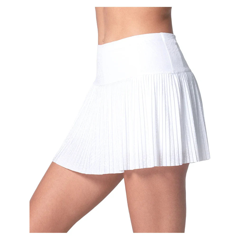 Women's Cheetah Pleated Tennis Skort White