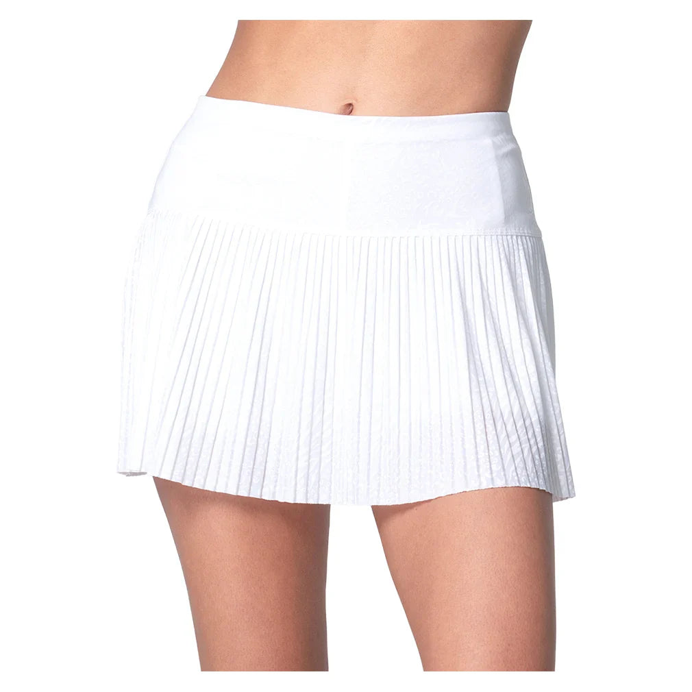 Women's Cheetah Pleated Tennis Skort White