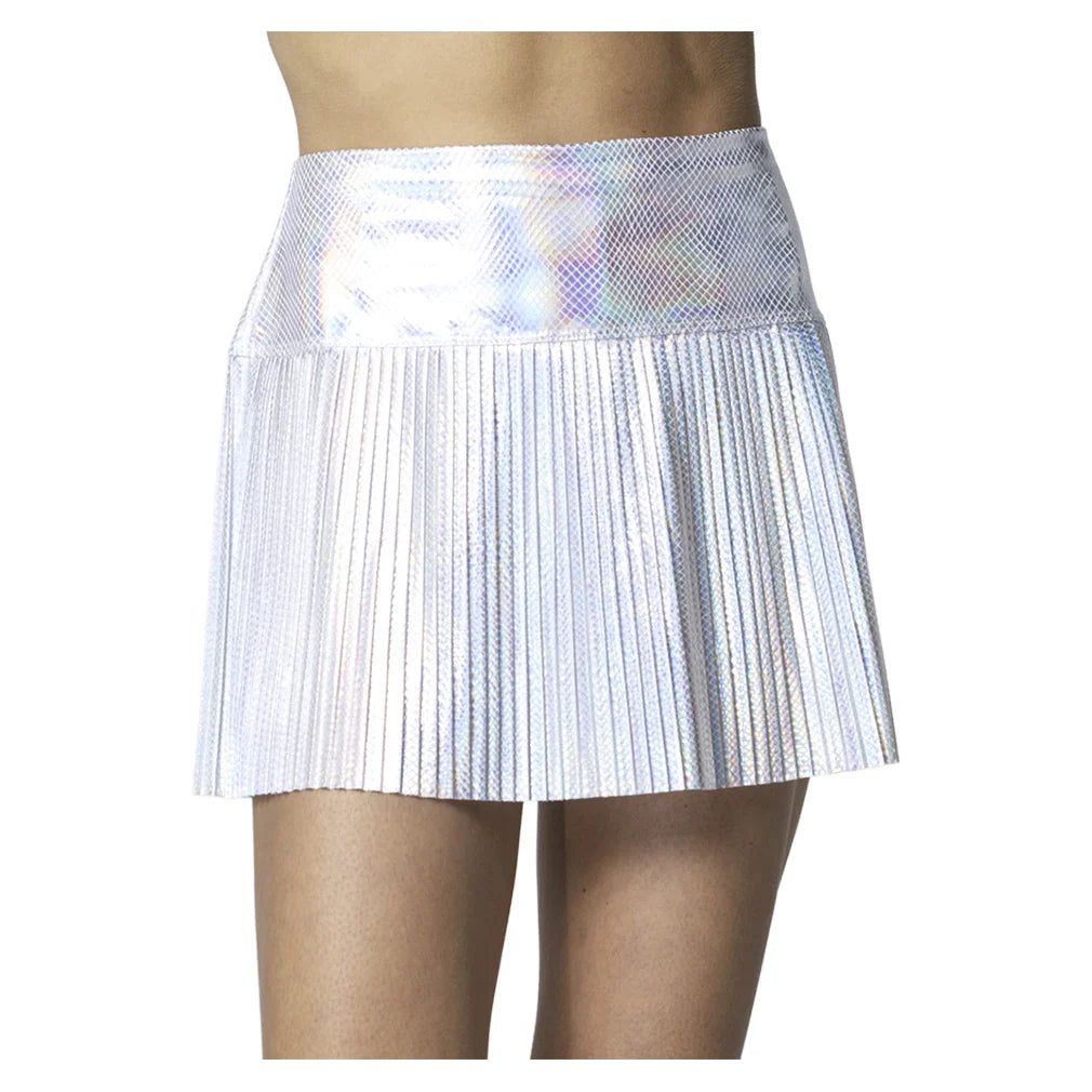 Women's Snakeskin Pleated Tennis Skort Iridescent