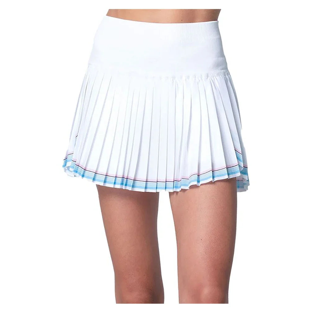 Women's Linen Streak Pleated Tennis Skort White