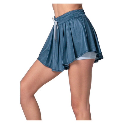 Women`s High Waist All That Shimmers Tennis Skort Midnight