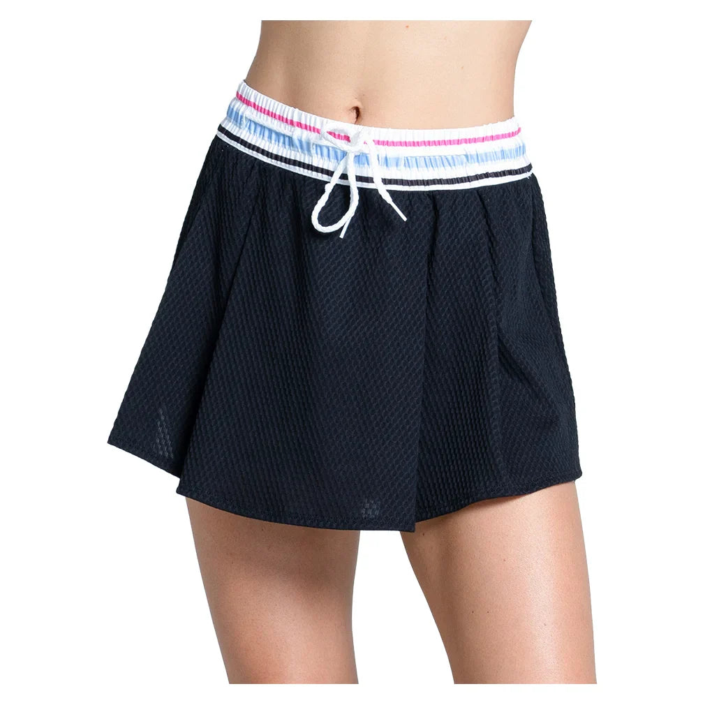Women's High Waist Blue Streak 13.5 Inch Tennis Skort Black