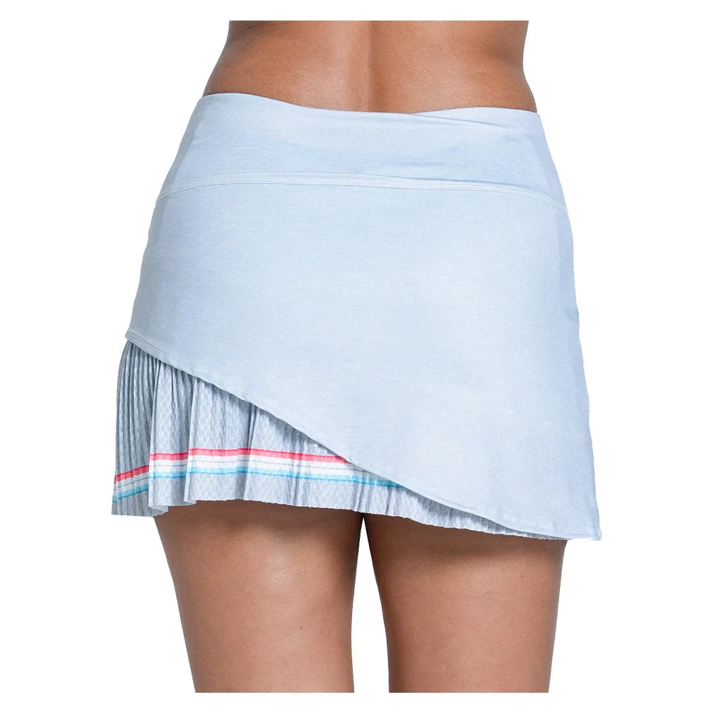 Women's Groovy Stripe Pleated 14 Inch Tennis Skort Heather Grey