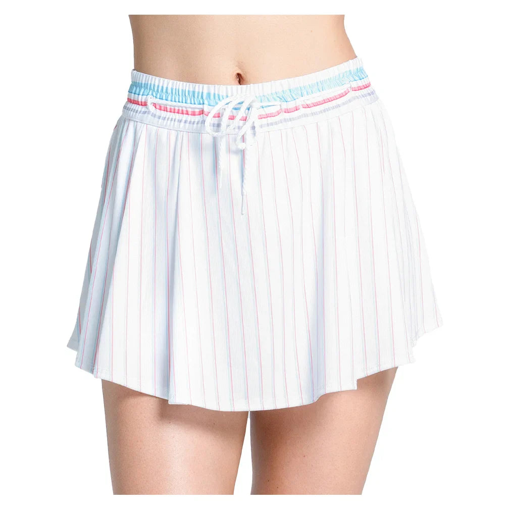 Women's High Waist Retro 13.5 Inch Tennis Skort White