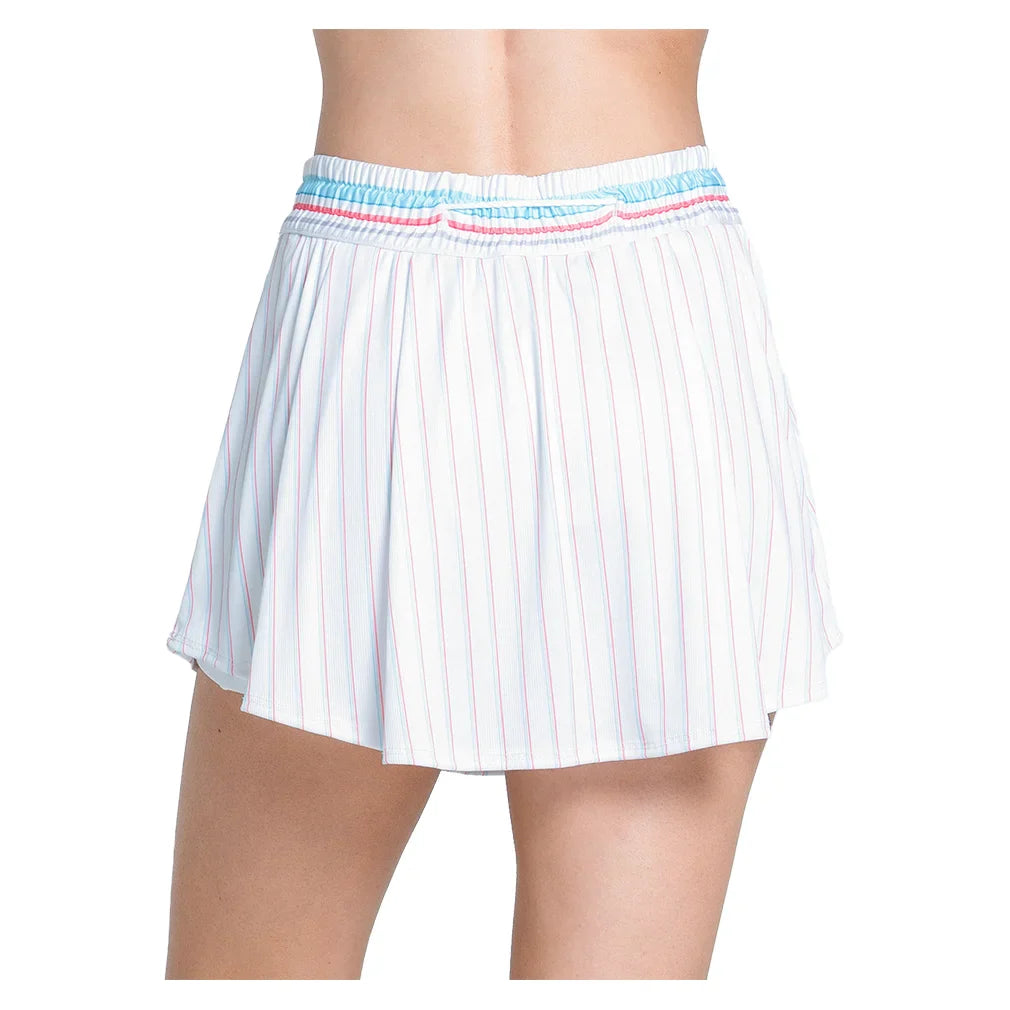 Women's High Waist Retro 13.5 Inch Tennis Skort White
