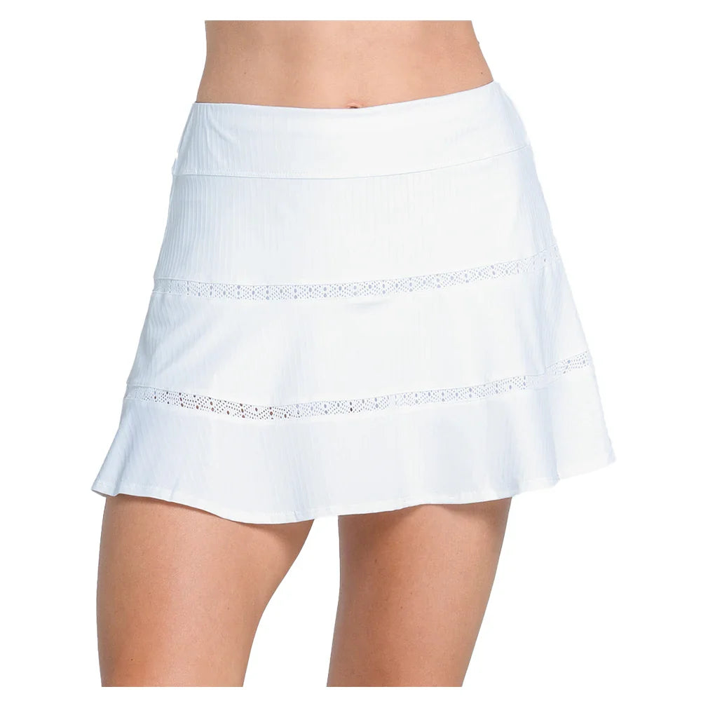 Women's Tier Flounce 14 Inch Tennis Skort White