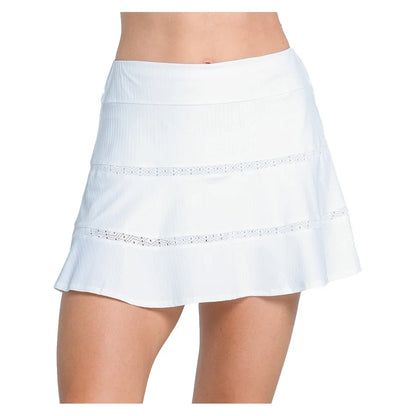 Women's Tier Flounce 14 Inch Tennis Skort White