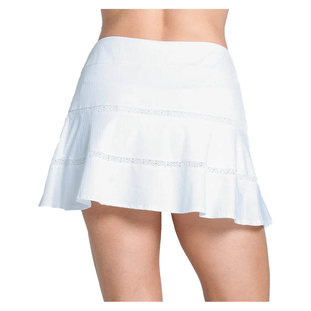 Women's Tier Flounce 14 Inch Tennis Skort White