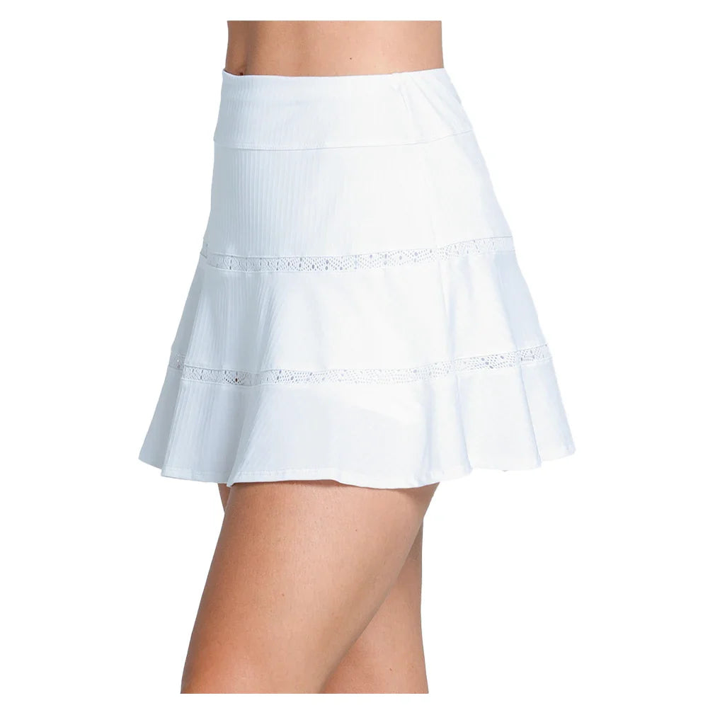 Women's Tier Flounce 14 Inch Tennis Skort White