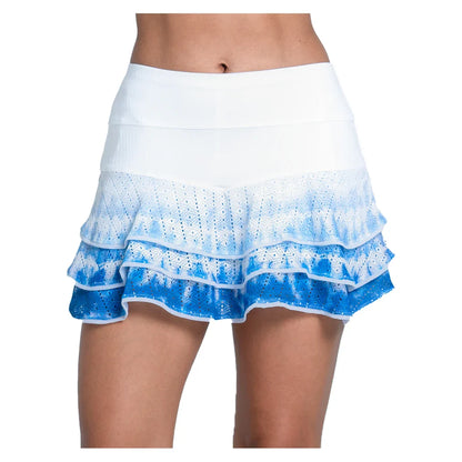 Women's Shibori Lace Boho 13 Inch Tennis Skort Royal
