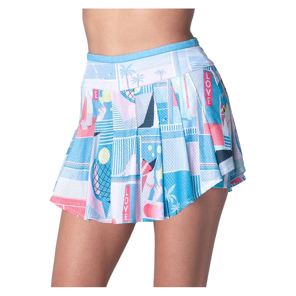 Women's Long Length Linen Intuition Tennis Skort Periwinkle