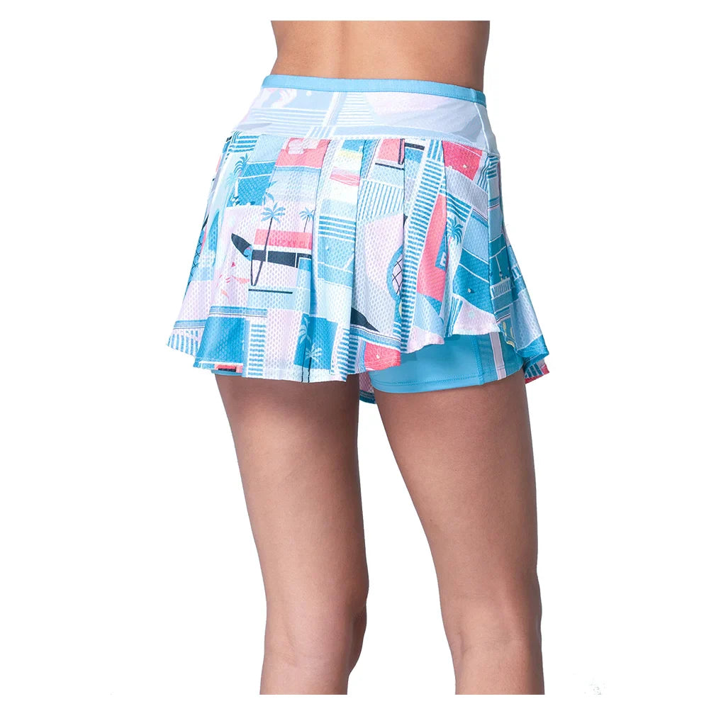 Women's Long Length Linen Intuition Tennis Skort Periwinkle