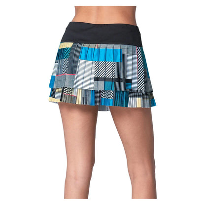 Women's Stripe It Up Pleated Tennis Skort Black