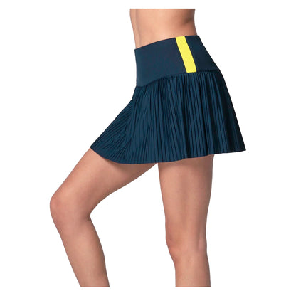 Women's Racer Rib Pleated Tennis Skort Midnight