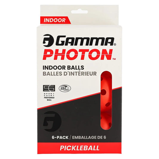 Photon Indoor Pickleballs Red 6-Pack