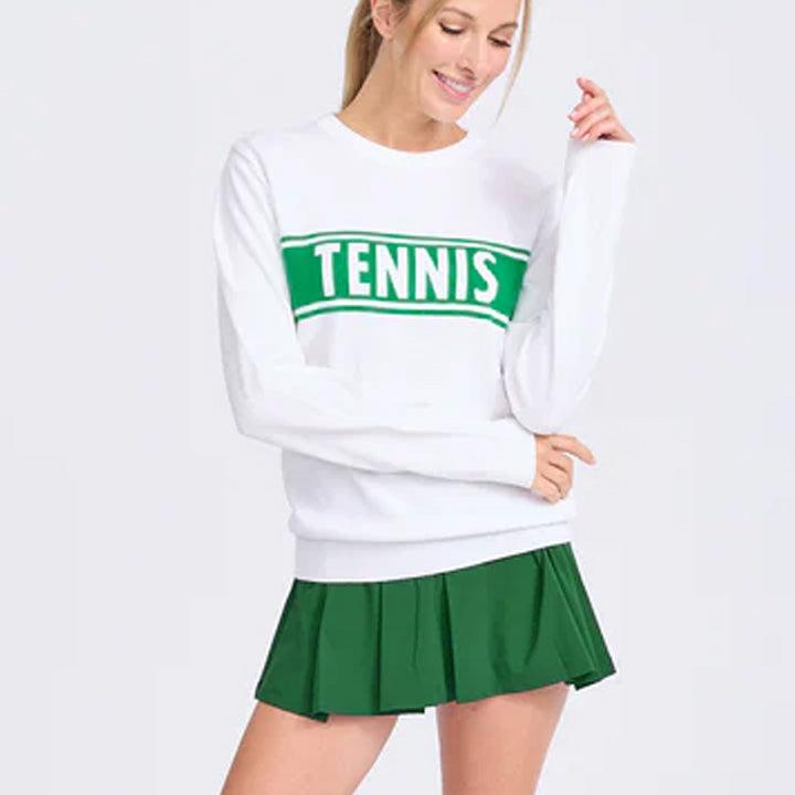 Women's Club Sport Tennis Sweatshirt White and Green