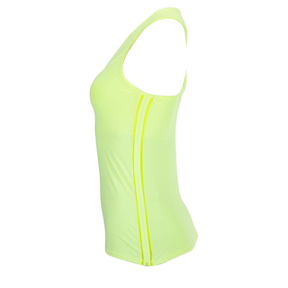 Women's V-Neck Tennis Tank with Bra in Lemon Frost