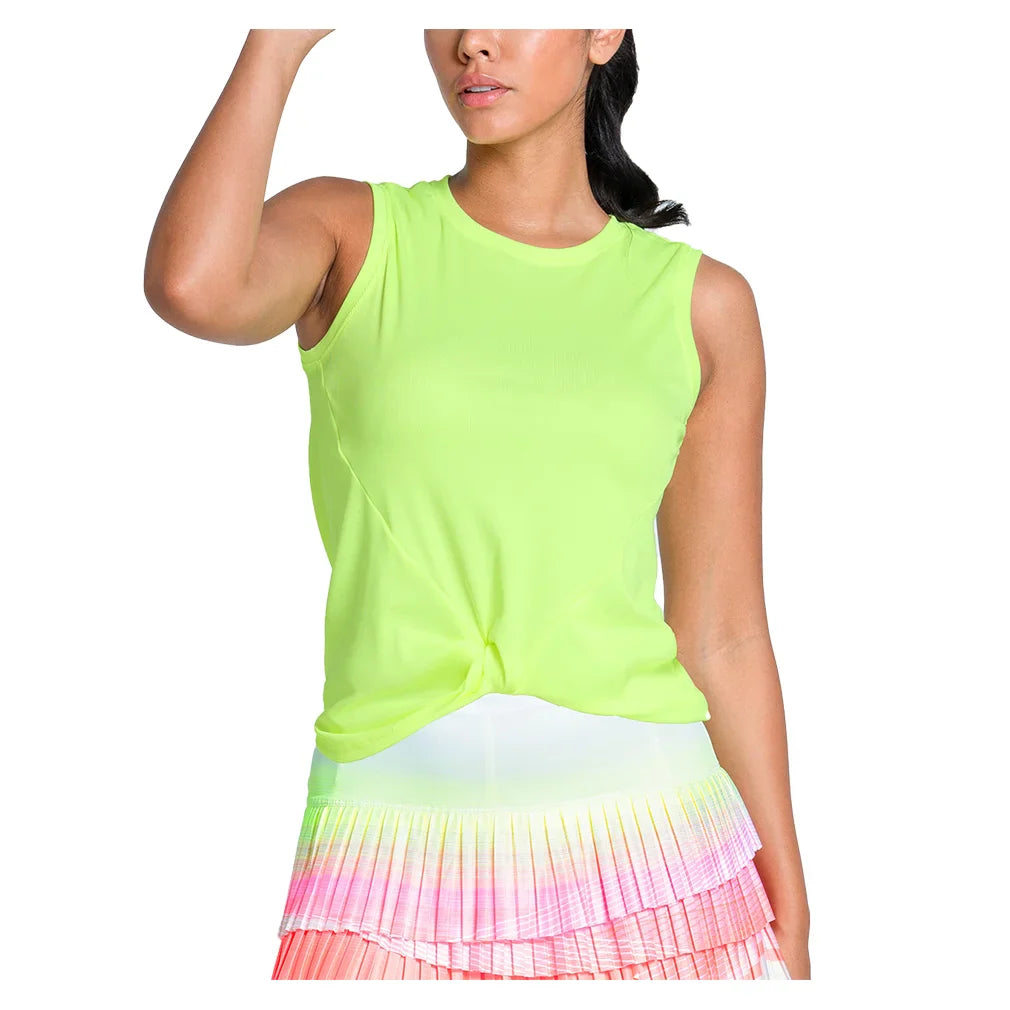 Women's Twist Front Tennis Tank Lemon Frost
