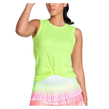 Women's Twist Front Tennis Tank Lemon Frost