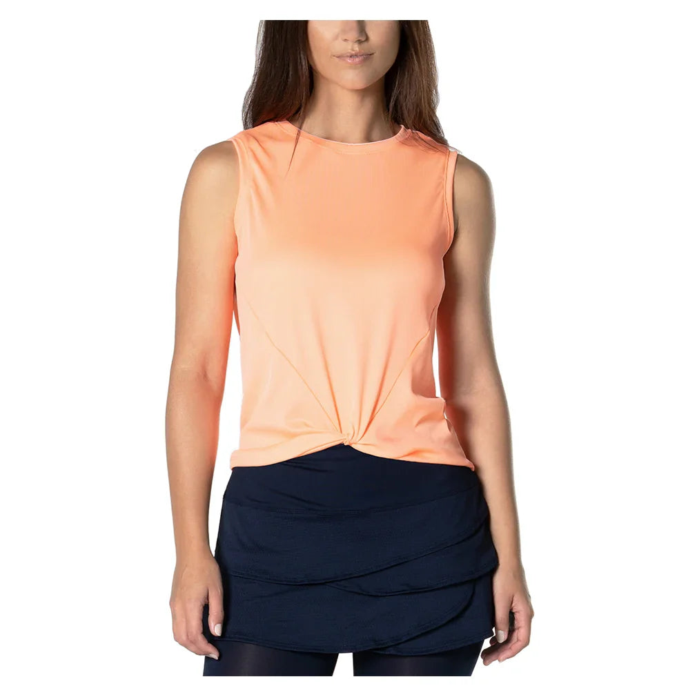 Women's Twist Front Tennis Tank Orange Frost