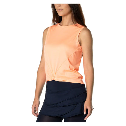 Women's Twist Front Tennis Tank Orange Frost