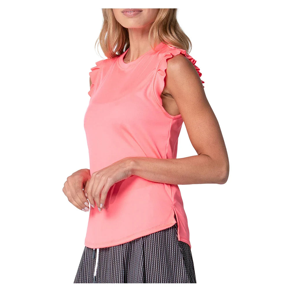 Women's Bring It On Rib Tennis Tank Lava