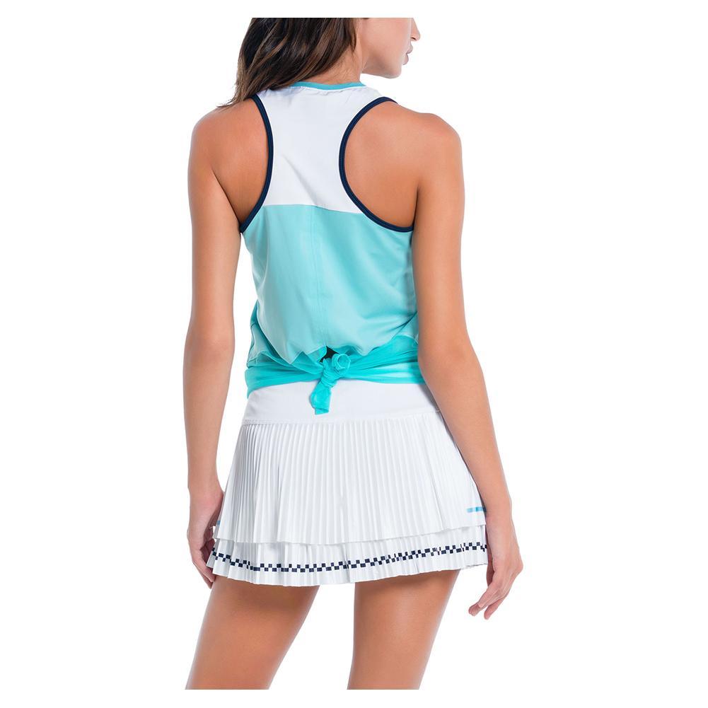 Women's Throw Back Tie Back Tennis Tank Cool Blue