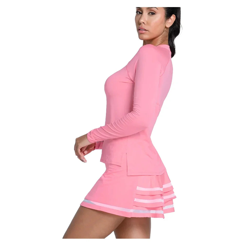 Women's LUV High Low Breezy Long Sleeve Tennis Top Flamingo