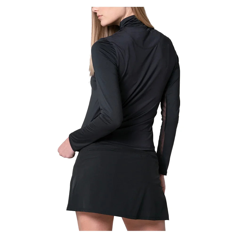 Women's Free Play Zip Long Sleeve Tennis Top Black
