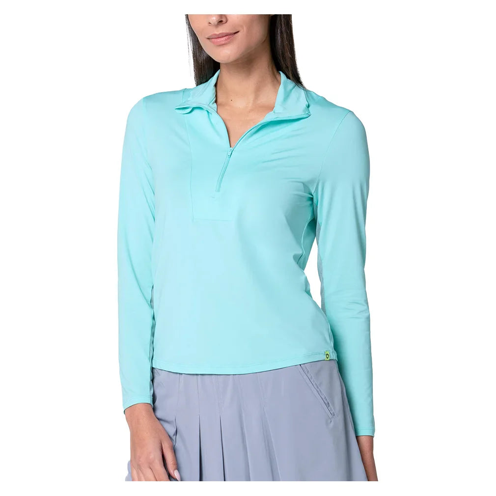 Women's Free Play Zip Long Sleeve Tennis Top Capri