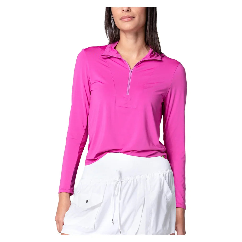 Women's Free Play Zip Long Sleeve Tennis Top Mulberry