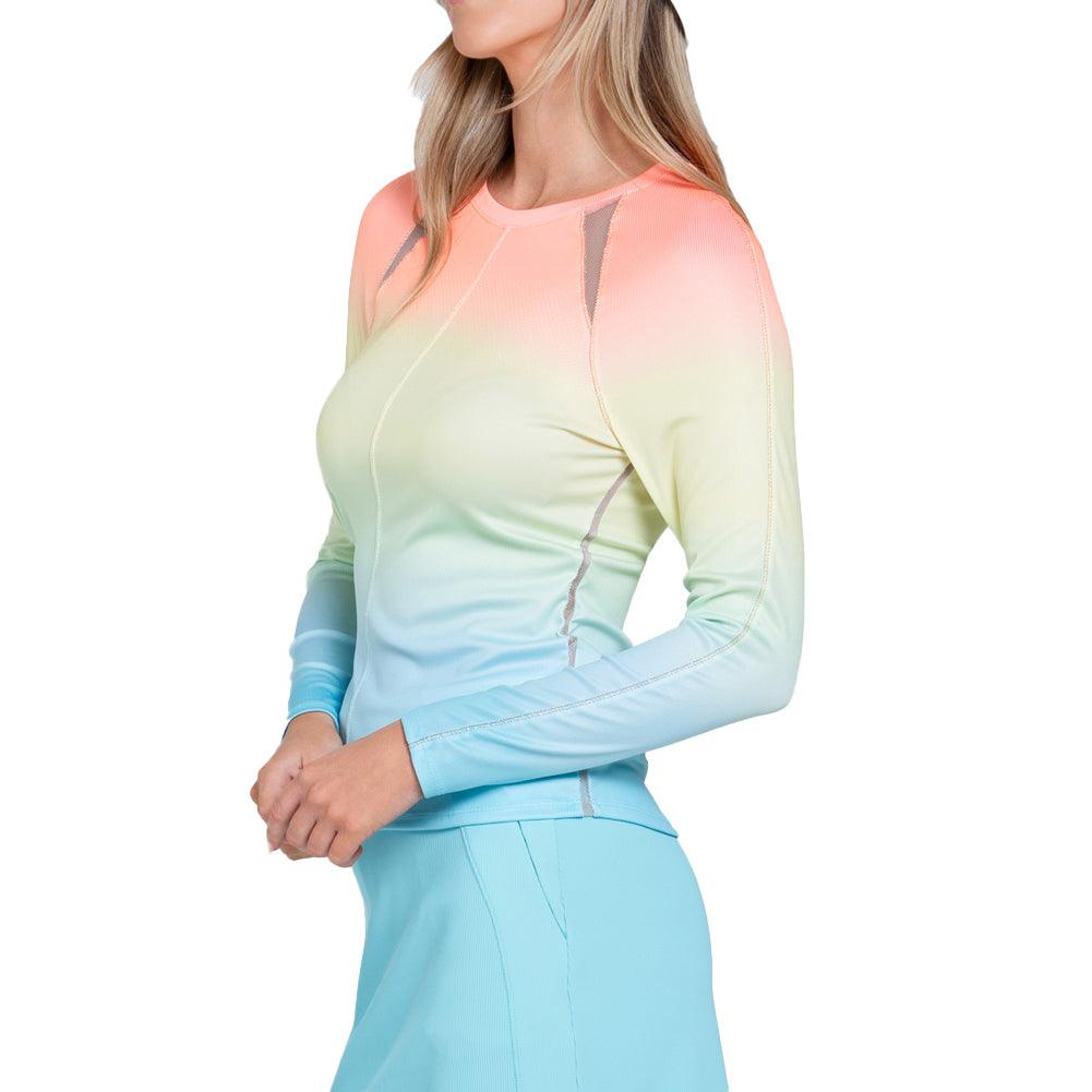 Women's Lucky Club Long Sleeve Tennis Top Cool Blue