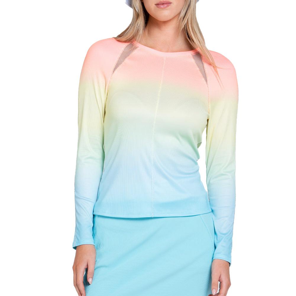Women's Lucky Club Long Sleeve Tennis Top Cool Blue